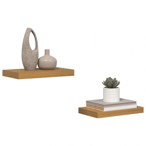 Væghylder 2 stk - beige konstrueret træ, 40 × 23,5 × 4 cm