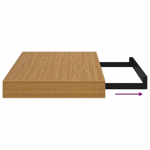 Væghylder 2 stk - beige konstrueret træ, 40 × 23,5 × 4 cm