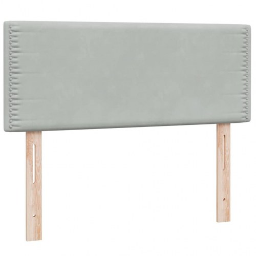 Kontinentalseng med madras 120x210 cm fløjl lysegrå