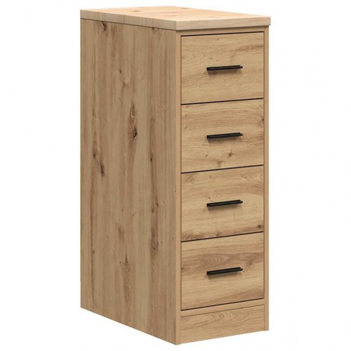 Garageopbevaringsskab i håndværks eg - 30 × 51 × 85 cm med 4 skuffer