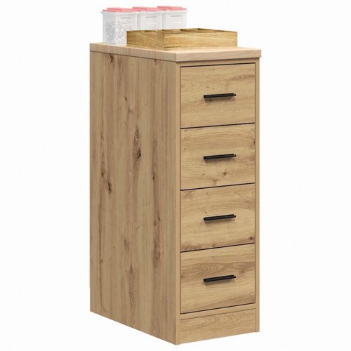 Garageopbevaringsskab i håndværks eg - 30 × 51 × 85 cm med 4 skuffer
