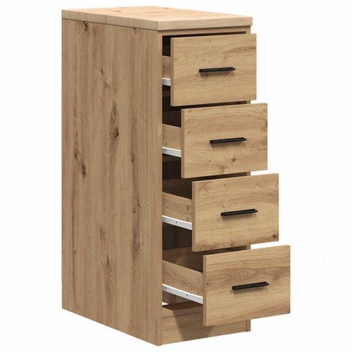 Garageopbevaringsskab i håndværks eg - 30 × 51 × 85 cm med 4 skuffer