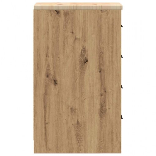 Garageopbevaringsskab i håndværks eg - 30 × 51 × 85 cm med 4 skuffer