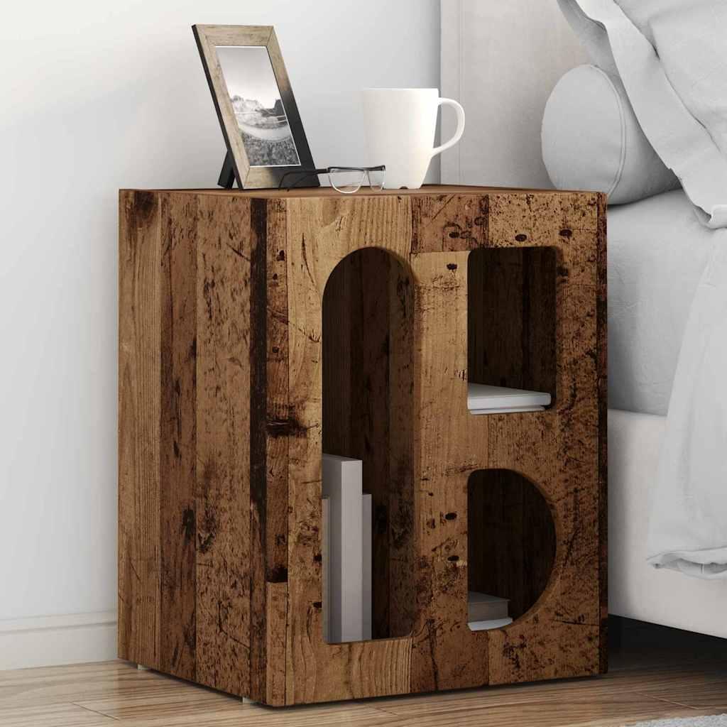 Sengebord 2 stk Gammelt træ 40 x 35 x 50 cm Konstrueret træ