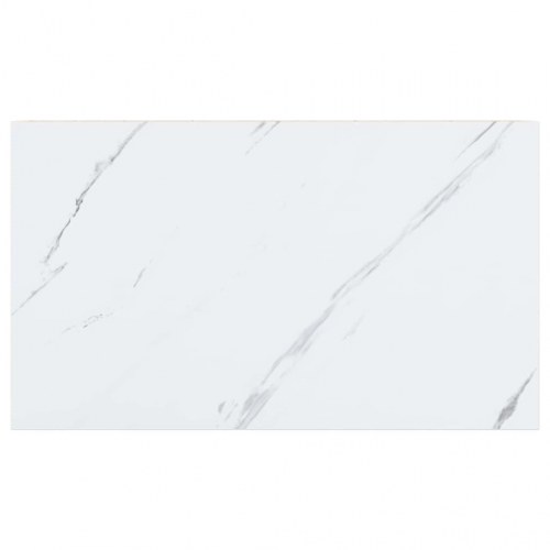 Væghylder 2-pak - hvid marmorlook, 40 × 23,5 × 4 cm, konstrueret træ
