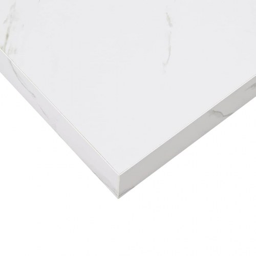 Væghylder 2-pak - hvid marmorlook, 40 × 23,5 × 4 cm, konstrueret træ