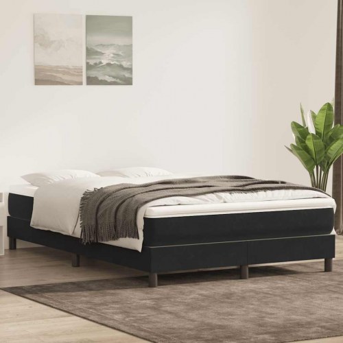Kontinentalseng uden madras 140×210 cm - fløjl, sort