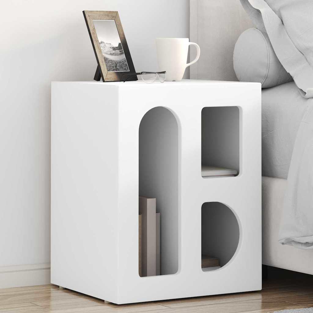Sengebord 2 stk Hvid 40 x 35 x 50 cm Konstrueret træ