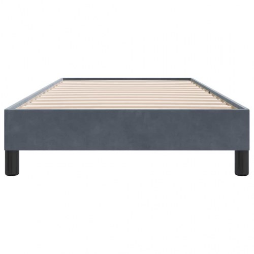 Kontinentalseng uden madras 100×210 cm - fløjl, mørkegrå