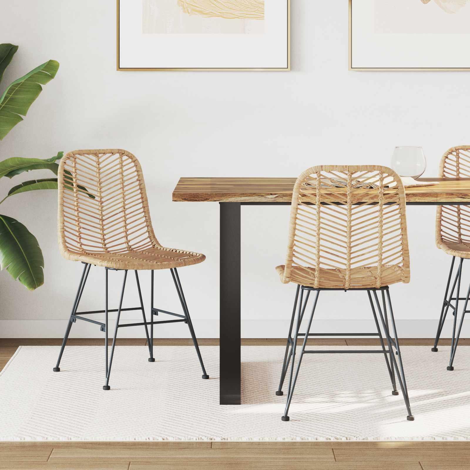 Spisestuestol 2 stk Naturfarvet 44.5 x 55 x 85 cm