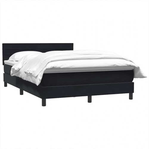 Kontinentalseng med madras 140x210 cm fløjl sort