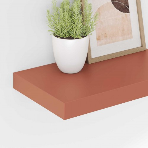 Væghylder 2 stk - rød 40 × 23,5 × 4 cm i konstrueret træ