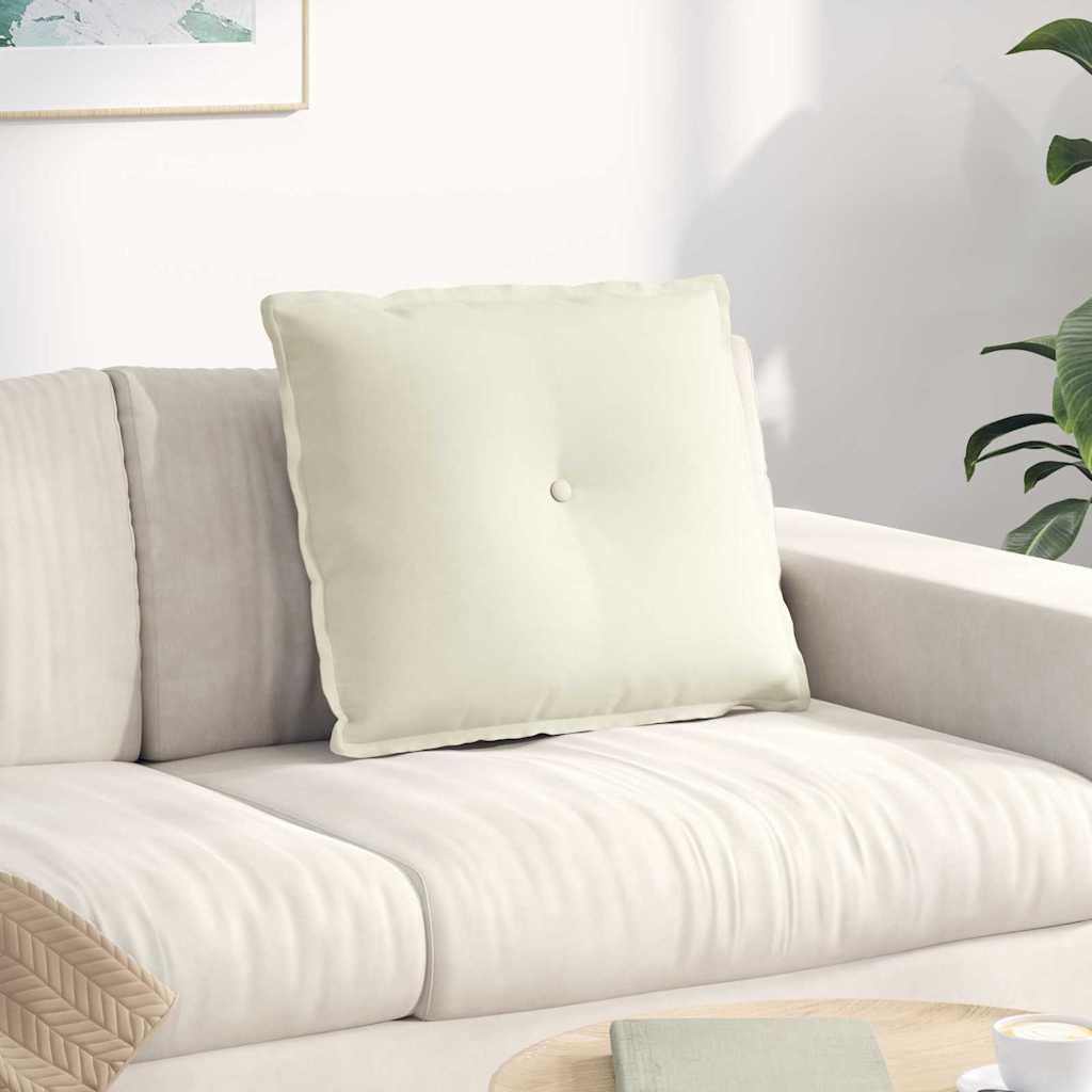 Rygpude Creme 60 x 50 cm Velourstof