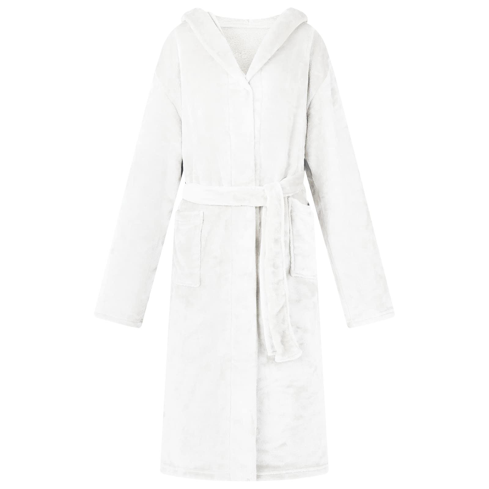 Badekåbe med hætte Hvid xxxl Flannel