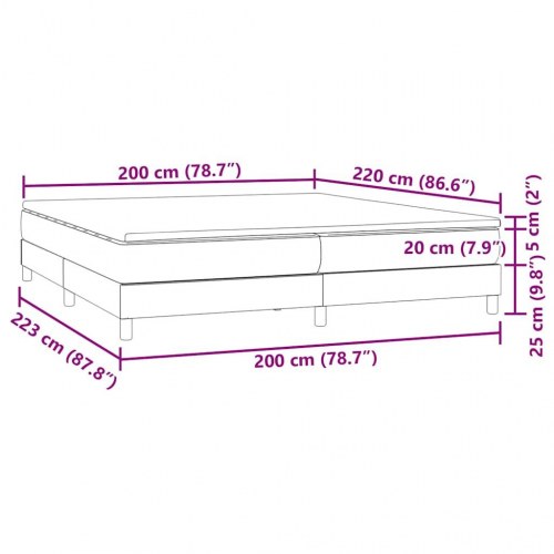 Kontinentalseng med madras 200x220 cm i fløjl - sort