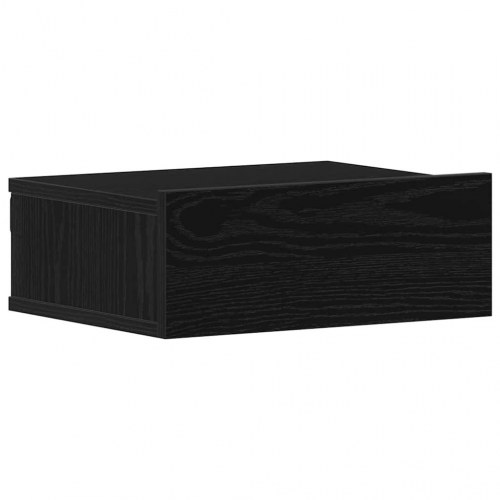 Svævende natborde 2 stk. - sort eg 40×32×15 cm i konstrueret træ