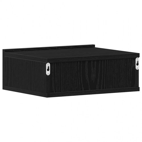 Svævende natborde 2 stk. - sort eg 40×32×15 cm i konstrueret træ