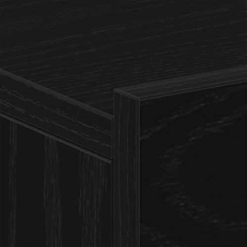 Svævende natbord sort egetræ 40x32x15 cm konstrueret træ