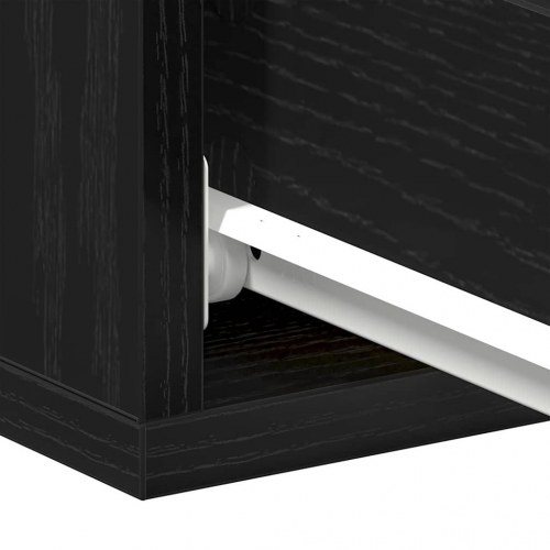 Svævende natborde 2 stk. - sort eg 40×32×15 cm i konstrueret træ