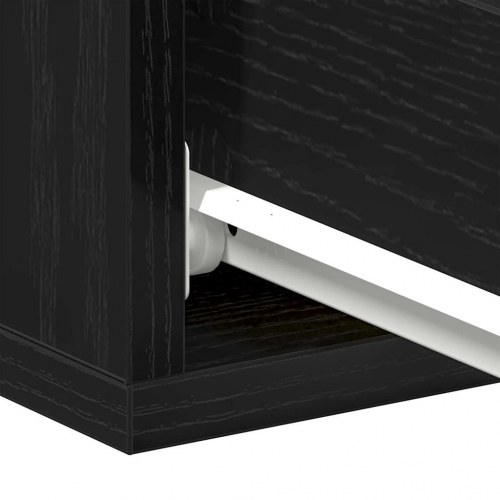 Svævende natbord sort egetræ 40x32x15 cm konstrueret træ