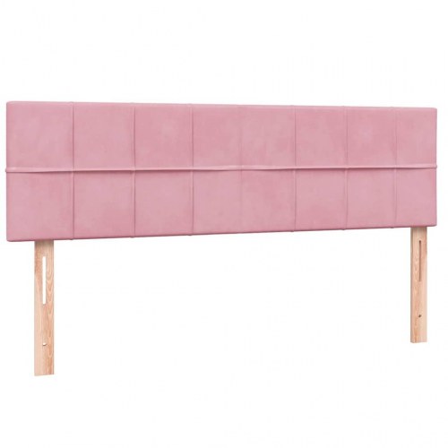 Kontinentalseng med madras 160×210 cm - fløjl, lyserød