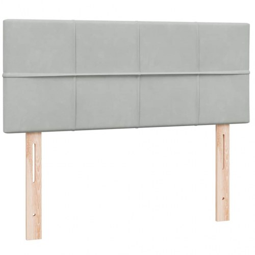 Kontinentalseng med madras 120x210 cm fløjl lysegrå