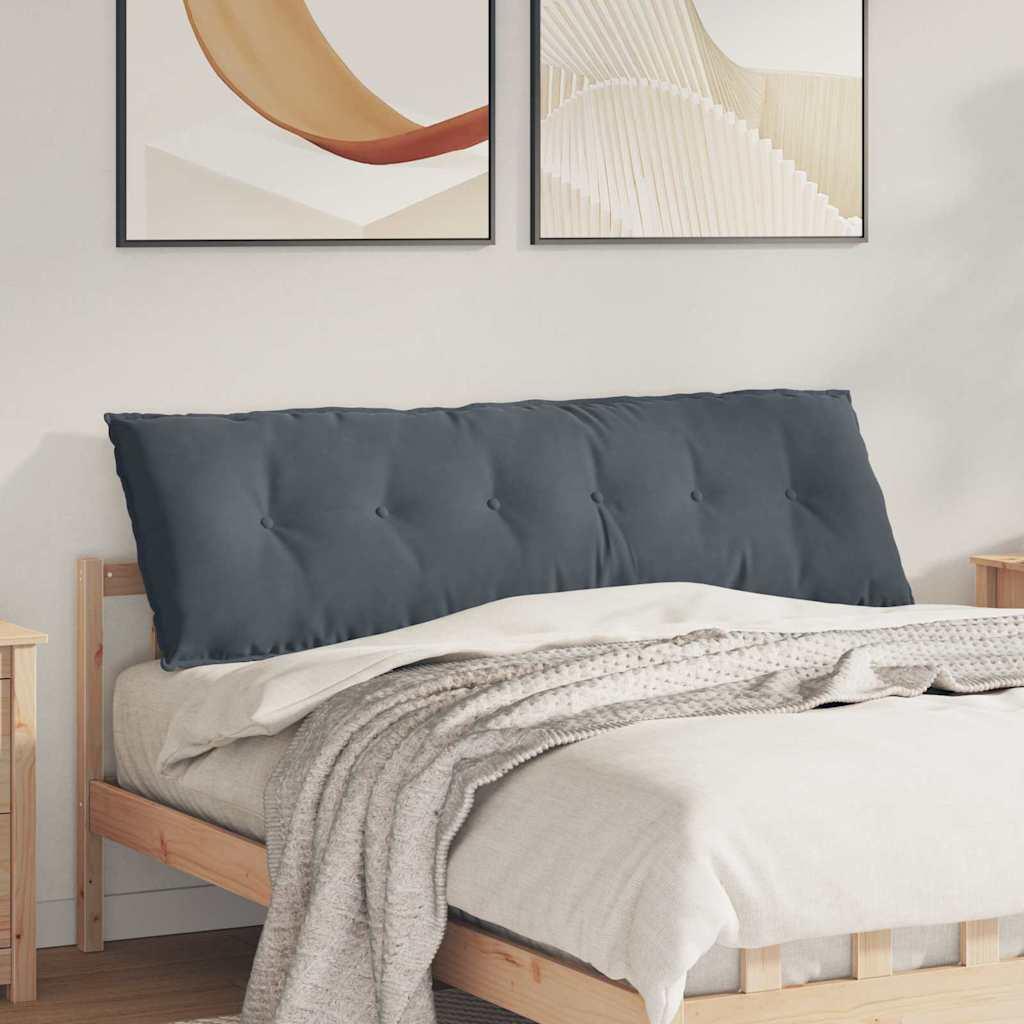Rygpude Mørkegrå 160 x 50 cm Velourstof