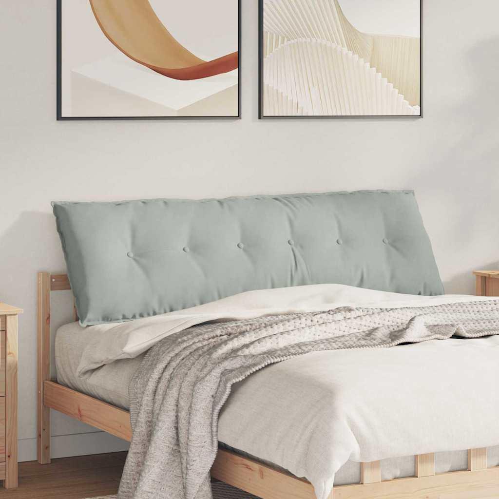Rygpude Lysegrå 160 x 50 cm Velourstof