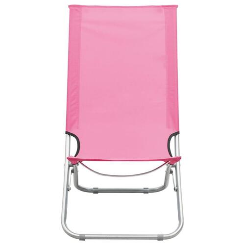 Foldbare strandstole 2 stk. stof pink
