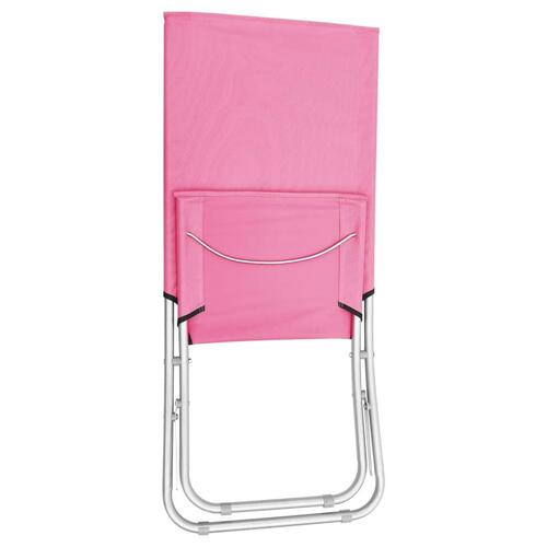 Foldbare strandstole 2 stk. stof pink