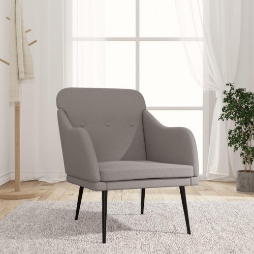 Lænestol i stof - 63 × 76 × 80 cm, gråbrun