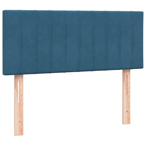 Kontinentalseng med madras 120x220 cm fløjl mørkeblå