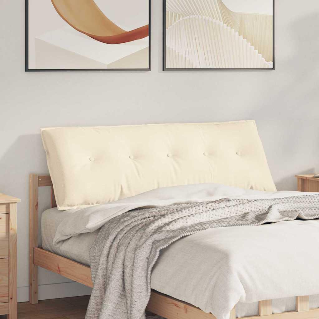Rygpude Creme 140 x 50 cm Velourstof