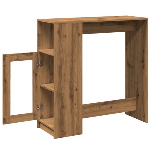 Barbord med opbevaring 101 x 40 x 103,5 cm - egetræslook