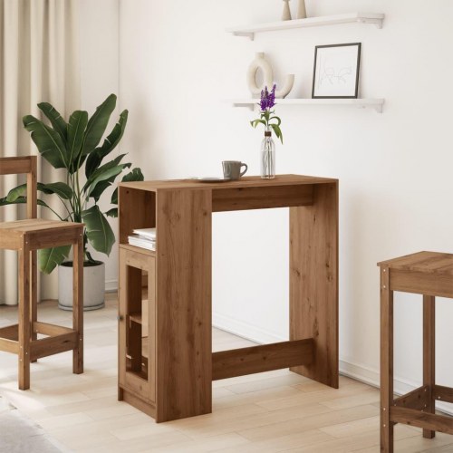 Barbord med opbevaring 101 x 40 x 103,5 cm - egetræslook