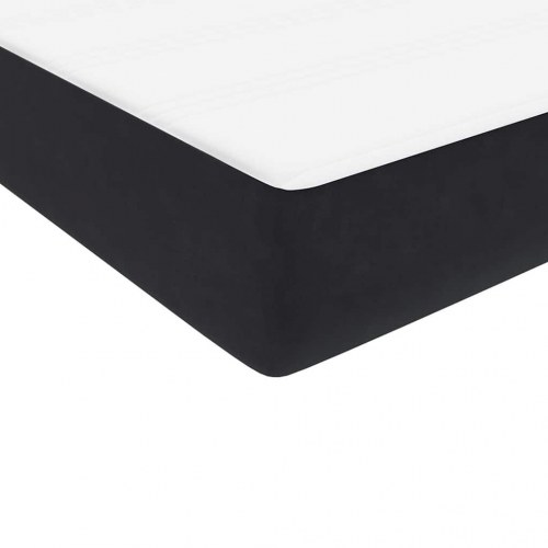 Kontinentalseng med madras 200x220 cm fløjl sort