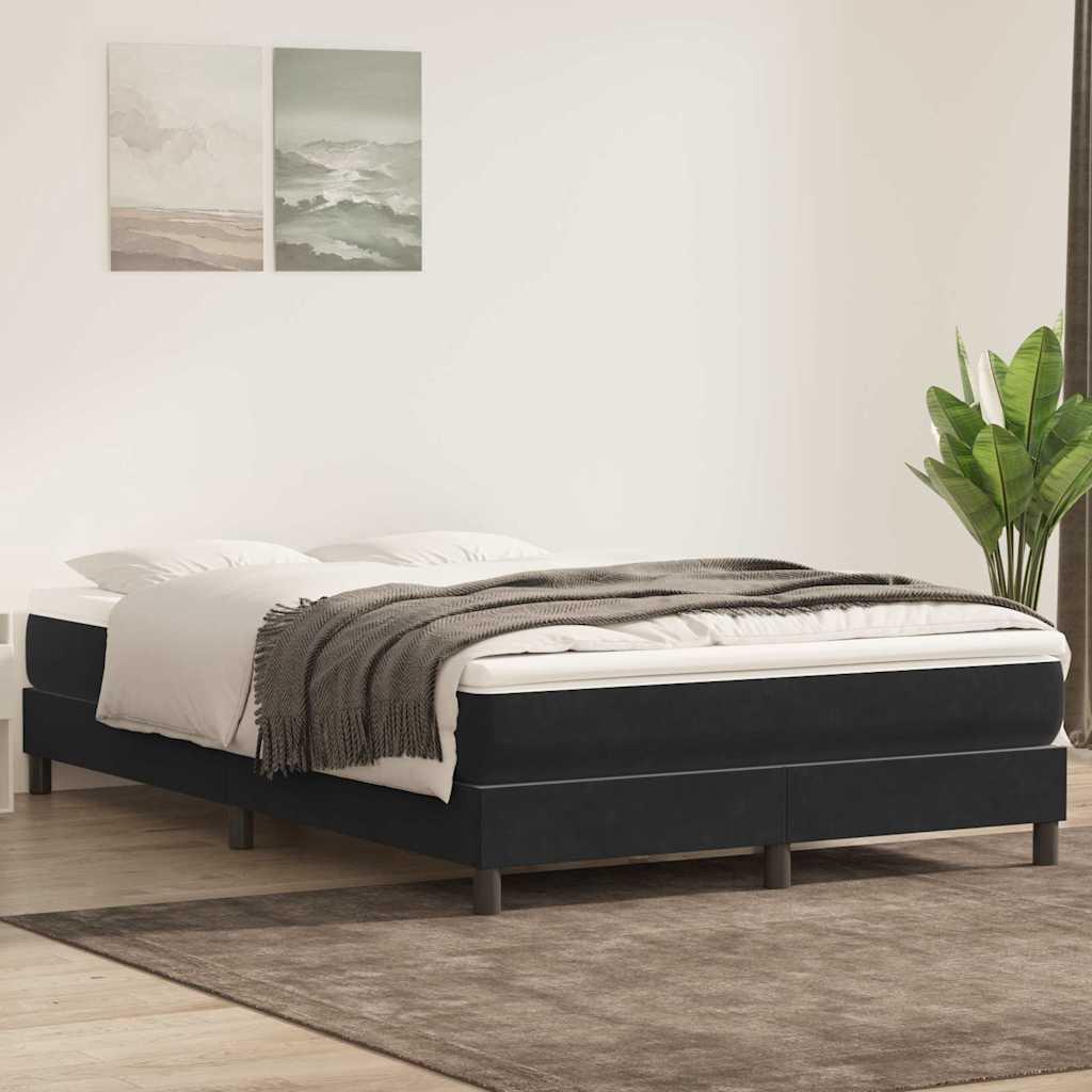 Kontinentalseng med madras 140x210 cm fløjl sort