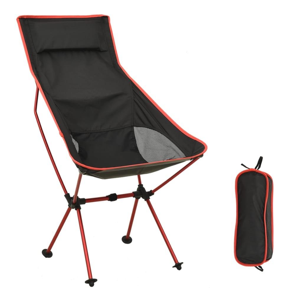 Billede af Foldbar campingstol PVC og aluminium sort