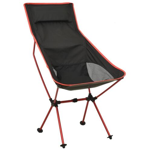 Foldbar campingstol PVC og aluminium sort