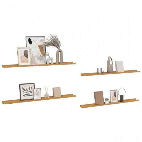 Væghylder 4 stk - beige 115 × 9 × 3 cm i konstrueret træ
