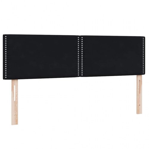 Boxspring seng med madras Sort 160x220 cm Fløjl