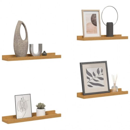 Væghylder 4 stk - beige 60 × 9 × 3 cm i konstrueret træ
