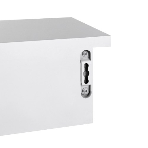 Væghylde med skuffer flydende hylde, højglans, hvid, 65 × 15 × 10 cm