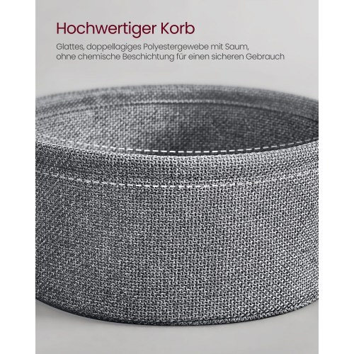 Sofabord rund med opladningsstation – VASAGLE/SONGMICS, grå