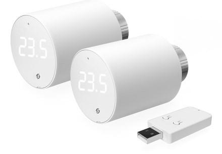 Shelly BLU TRV Gen3 radiatortermostat startpakke, Bluetooth, Zigbee, 2 stk + gateway