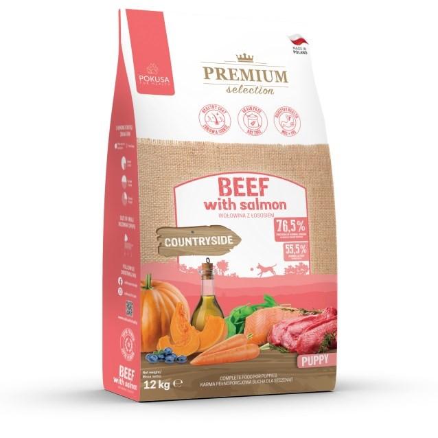 Hundefoder tørfoder POKUSA Premium Selection Puppy Beef with Salmon 12 kg