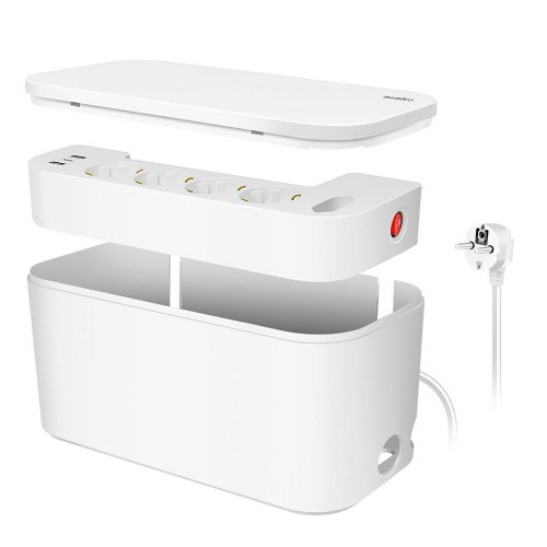 Stikdåse med kabelskjuler LogiLink 5x Schuko + 3x USB, 1,5 m