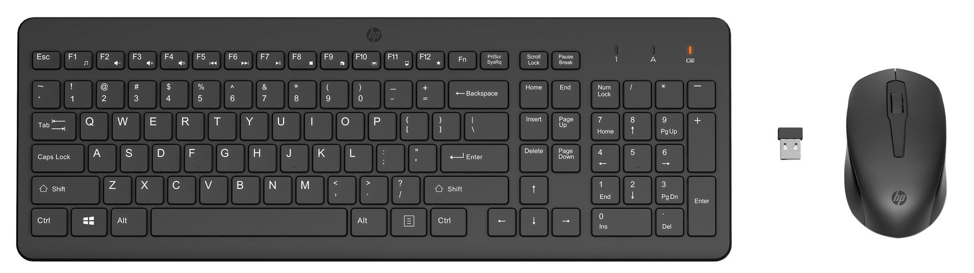 Trådløst tastatur og mus – HP 330 (sort) billede