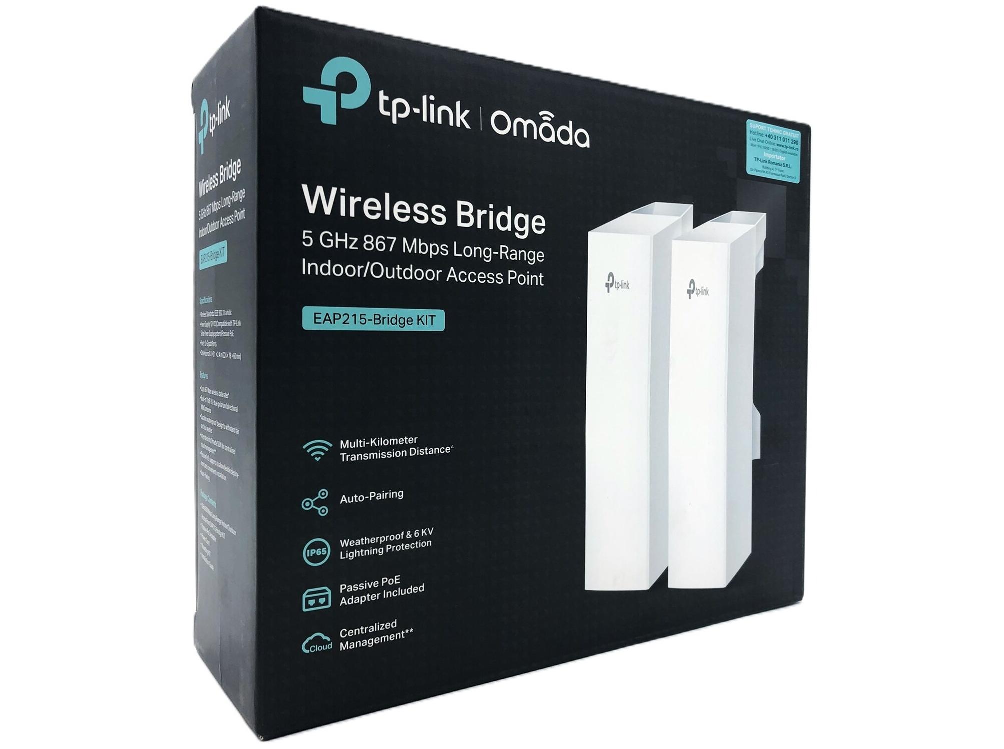 Trådløs bro TP-Link Omada EAP215-Bridge KIT V1 - 867 Mbps (pakke med 2)