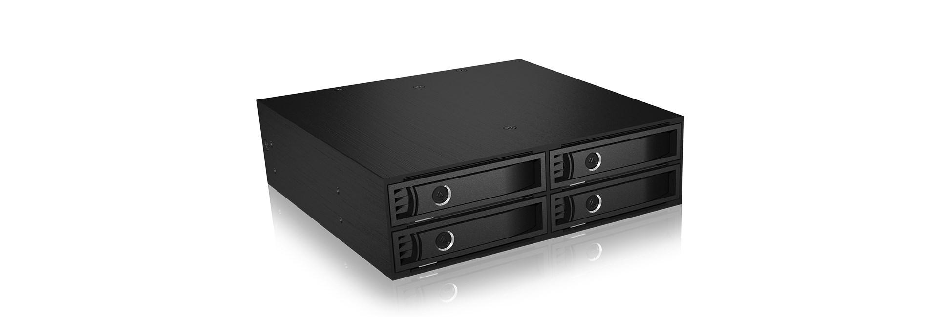 Harddiskkasse 5,25" – RAIDSONIC ICY BOX IB-2242SSK, 4×2,5", SATA, sort billede